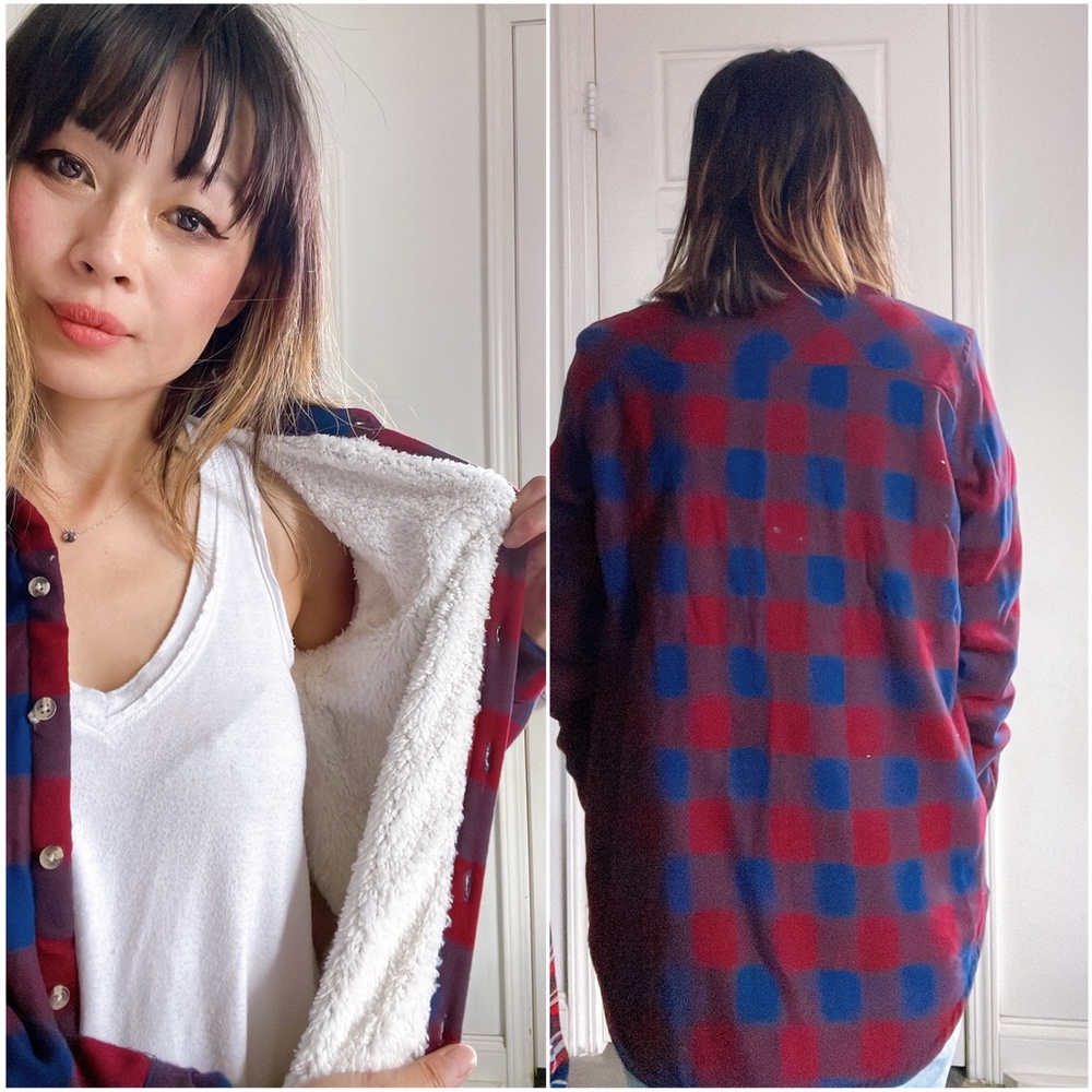 #26 Cozy Sherpa Lined Plaid Jacket Shacket - Picture 3 of 4